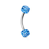 Dices Surgical Steel Curved Barbell Eyebrow Rings