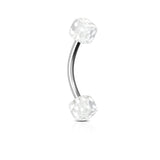 Dices Surgical Steel Curved Barbell Eyebrow Rings