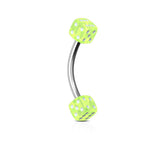 Dices Surgical Steel Curved Barbell Eyebrow Rings