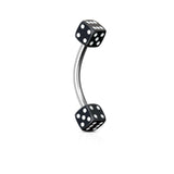 Dices Surgical Steel Curved Barbell Eyebrow Rings