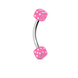 Dices Surgical Steel Curved Barbell Eyebrow Rings