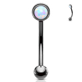 3mm Opal 316L Surgical Steel Eyebrow Ring Rook Piercing