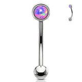 3mm Opal 316L Surgical Steel Eyebrow Ring Rook Piercing