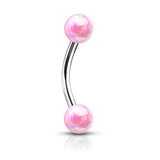 Metallic Pearl Coating Balls 316L Surgical Steel Eyebrow Rings Daith