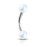 Metallic Pearl Coating Balls 316L Surgical Steel Eyebrow Rings Daith