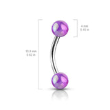 Metallic Pearl Coating Balls 316L Surgical Steel Eyebrow Rings Daith