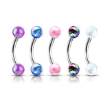 Metallic Pearl Coating Balls 316L Surgical Steel Eyebrow Rings Daith