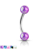 Metallic Pearl Coating Balls 316L Surgical Steel Eyebrow Rings Daith