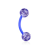 Ultra Glitter Acrylic Balls Flexible Eyebrow Ring No Metal