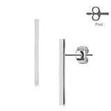 Pair of Plain Long Bar 316L Surgical Steel Stud Earring