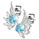 Pair of CZ Angel Wing Surgical Steel Post Earring Studs