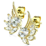 Pair of CZ Angel Wing Surgical Steel Post Earring Studs