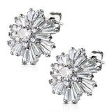 Pair of Double Tiered CZ Cluster Post Earring Studs