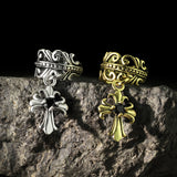 Celtic Heart CZ Fleur De Lis Cross Non Piercing Earring Cuff