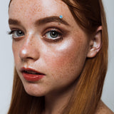 Paved CZ Prong Set CZ Center Top Eyebrow Ring Curved Barbells Rook Snug