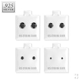 Pair .925 Sterling Silver Prong set CZ Martini Stud Earrings