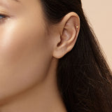 14K Solid Gold Flat Star Top Threadless Push-In Barbell Cartilage