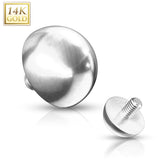 14K Solid Gold Dome Internally Threaded Dermal Anchor Top
