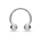 Front Facing CZ Horseshoe Circular Barbells for Nipple Septum Ear