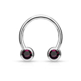 Front Facing CZ Horseshoe Circular Barbells for Nipple Septum Ear
