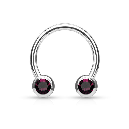 Front Facing CZ Horseshoe Circular Barbells for Nipple Septum Ear