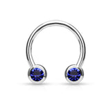 Front Facing CZ Horseshoe Circular Barbells for Nipple Septum Ear