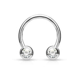 Front Facing CZ Horseshoe Circular Barbells for Nipple Septum Ear