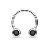 Front Facing CZ Horseshoe Circular Barbells for Nipple Septum Ear