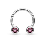 Front Facing CZ Horseshoe Circular Barbells for Nipple Septum Ear