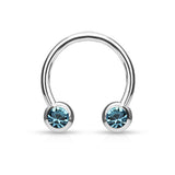 Front Facing CZ Horseshoe Circular Barbells for Nipple Septum Ear