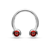 Front Facing CZ Horseshoe Circular Barbells for Nipple Septum Ear