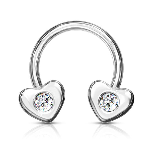 Gold Plated CZ Hearts Horseshoe Circular Barbells Septum Earrings