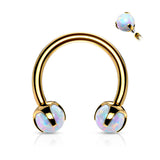 Claw Set Opal Balls Horseshoe Circular Barbells For Cartilage Daith Septum