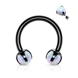 Claw Set Opal Balls Horseshoe Circular Barbells For Cartilage Daith Septum