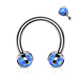 Claw Set Opal Balls Horseshoe Circular Barbells For Cartilage Daith Septum