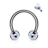 Claw Set Opal Balls Horseshoe Circular Barbells For Cartilage Daith Septum