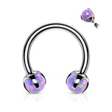 Claw Set Opal Balls Horseshoe Circular Barbells For Cartilage Daith Septum