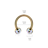 Claw Set Opal Balls Horseshoe Circular Barbells For Cartilage Daith Septum