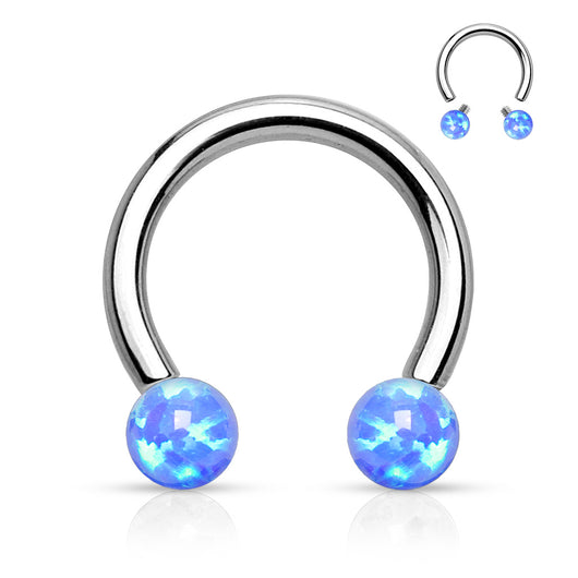 Synthetic Opal Balls 316L Surgical Steel Horseshoe Circular Barbells