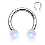 Synthetic Opal Balls 316L Surgical Steel Horseshoe Circular Barbells