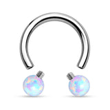 Synthetic Opal Balls 316L Surgical Steel Horseshoe Circular Barbells
