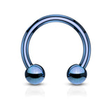Pair Titanium Horseshoe Circular Barbell Nose Septum Helix Piercing