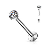 Push In Top CZ Ball Threadless Labret Ear Cartilage Daith Helix Tragus
