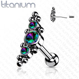 Titanium Threadless Push-In Cartilage Barbell Stud with CZ Ball