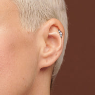 Titanium Threadless Push-In Cartilage Barbell Stud with CZ Ball