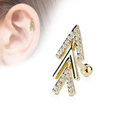 CZ Arrow Top Ear Cartilage Helix Daith Tragus Studs Earrings
