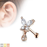 Butterfly Tear Drop Ear Cartilage Helix Daith Tragus Studs Earrings