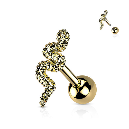 316L Surgical Steel Snake Top Ear Cartilage Helix Daith Tragus Barbell Earrings