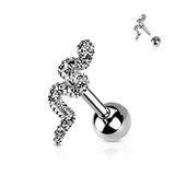 316L Surgical Steel Snake Top Ear Cartilage Helix Daith Tragus Barbell Earrings