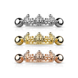 Triple Crown Ear Cartilage Helix Cuff Surgical Steel Barbells
